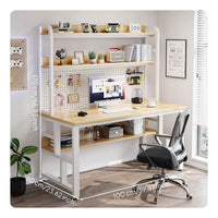 Study Desk with Bookshelf Space-Saving Design Writing Table with Pegboard Wide Desktop Workstation for Teens, Esports Participants, Bedroom, Dorm Room
