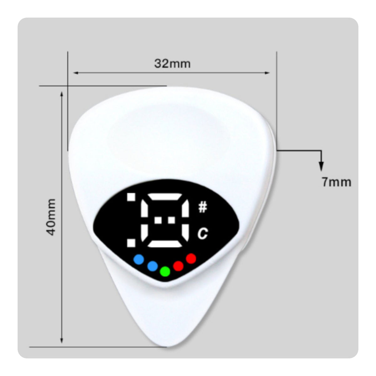 Precision Tuning 2 in 1 Pick Tuner Portable Digital Guitar Tuner Pick Fast Reaction Musical Instrument Accessory Color-Coded Indicators for Ukulele Players, Guitarists, Beginners, Travel, Live Performance