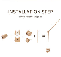 Wooden Crib Mobile with Bracket for Newborn Baby Bed