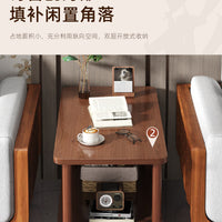 沙发边柜侧边柜中古风边几小桌子边桌正方形茶几床头柜子阳台茶桌 【加强款】原野橡木色60*40*53cm★铁片加固★升级板材