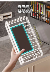 冰箱置物架侧收纳厨房夹缝调料品神器保鲜袋挂篮入户门磁吸收纳架 白色小号磁吸款（适用冰箱、金属门后）