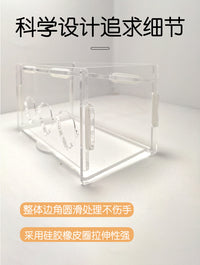 芦丁鸡喂食器鸟类防刨食槽喂食盒透明亚克力防溅自动下料鸡箱造景