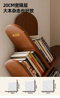 Solid Wood Tree-Shaped Bookshelf for Living Room