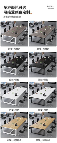 Simple Modern Rectangular Office Desk and Meeting Table with Wood Finish