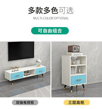 Modern Minimalist TV Cabinet Nordic Style for Small Living Room, TV Cabinet and Coffee Table Combination, Simple Furniture Floor Cabinet Light Luxury