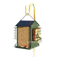 Outdoor Iron Bird Feeder House Shape Hanging Garden Yard Decoration Metal Craft Ornament