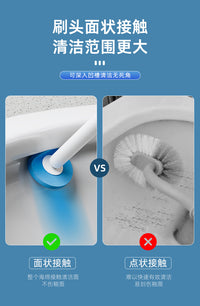 Disposable Toilet Brush with Replaceable Heads and Wall-Mounted Holder