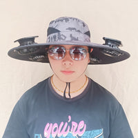Solar Fan Hat with 6 Fans, 1000mAh, Adjustable, Polyester Mesh, Summer Outdoor Cap