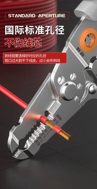 Stainless Steel Wire Stripping Pliers, Multi-functional Manual Cable Stripper