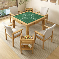 Handcrafted Multi-functional Solid Wood Mahjong Table for Elderly Activity Centers