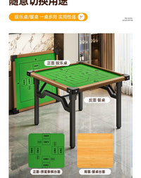 Dual-Use Folding Mahjong Table with Aluminum Frame, 100cm Black