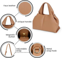 Mini Cloud Bag Dumpling Handbag Leather Shoulder Bag Retro Crossbody Bag