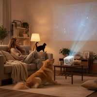 Display Device with Stand 1080p Native Android Display Device Auto Focus 650 Ansi for Movie Lovers, Bedroom, Living Room