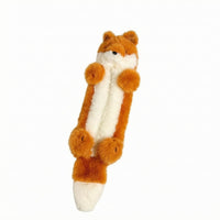 Red-Furred Animal Pencil Case Soft-Sided Soft Pencil Cute Design Stuffed Red-Furred Animal Pouch for Students
