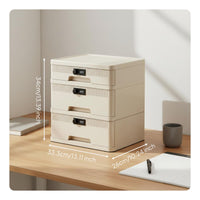 Desktop File Cabinet with Lock Smooth Sliding Drawers Lockable Desktop Cabinet No Assembly Required Multi-Layer Combination Lock Box for Dorm Room