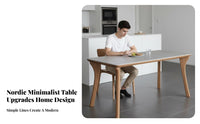 Nordic Design Rectangular Dining Table and Chairs Set abrasionResistant surface Rectangular Table with Matching Chairs Easy to Clean Indoor Furniture Sturdy Frame for Apartment Dwellers, Families, Homeowners, Family Meals, Kitchen, Home