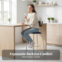Wireframe Counter Stool Nordic Design Bar Chair With Supportrest Built-in Footrest for Entertainers, Cafe, Restaurant