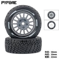 PYFORE 58mm Diameter 1/14 Racing Flat Tire Wear-Resistant Tire Skin Simulation Upgrade Accessory