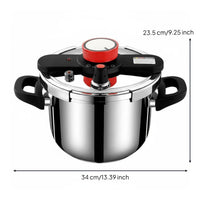 Rotary Knob Control Stainless Steel Pressure Cooker Burst-resistantProof Design Manual Pressure Cooker Long-Lasting Cookware Safety Valve
