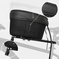 Mesh Bike Basket Padded Front Cycle Basket Dog Cycle Seat Tapered Pet Carrier Rectangular for Commuters, Folding Bikes