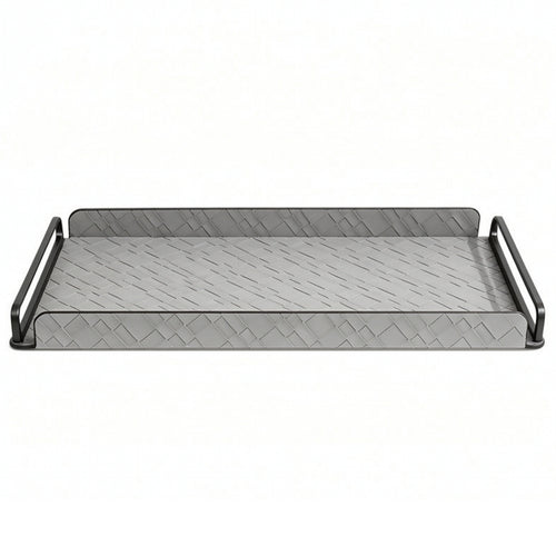 Serving Tray with Handles Woven Tray with Handles Gray for Coffee Table