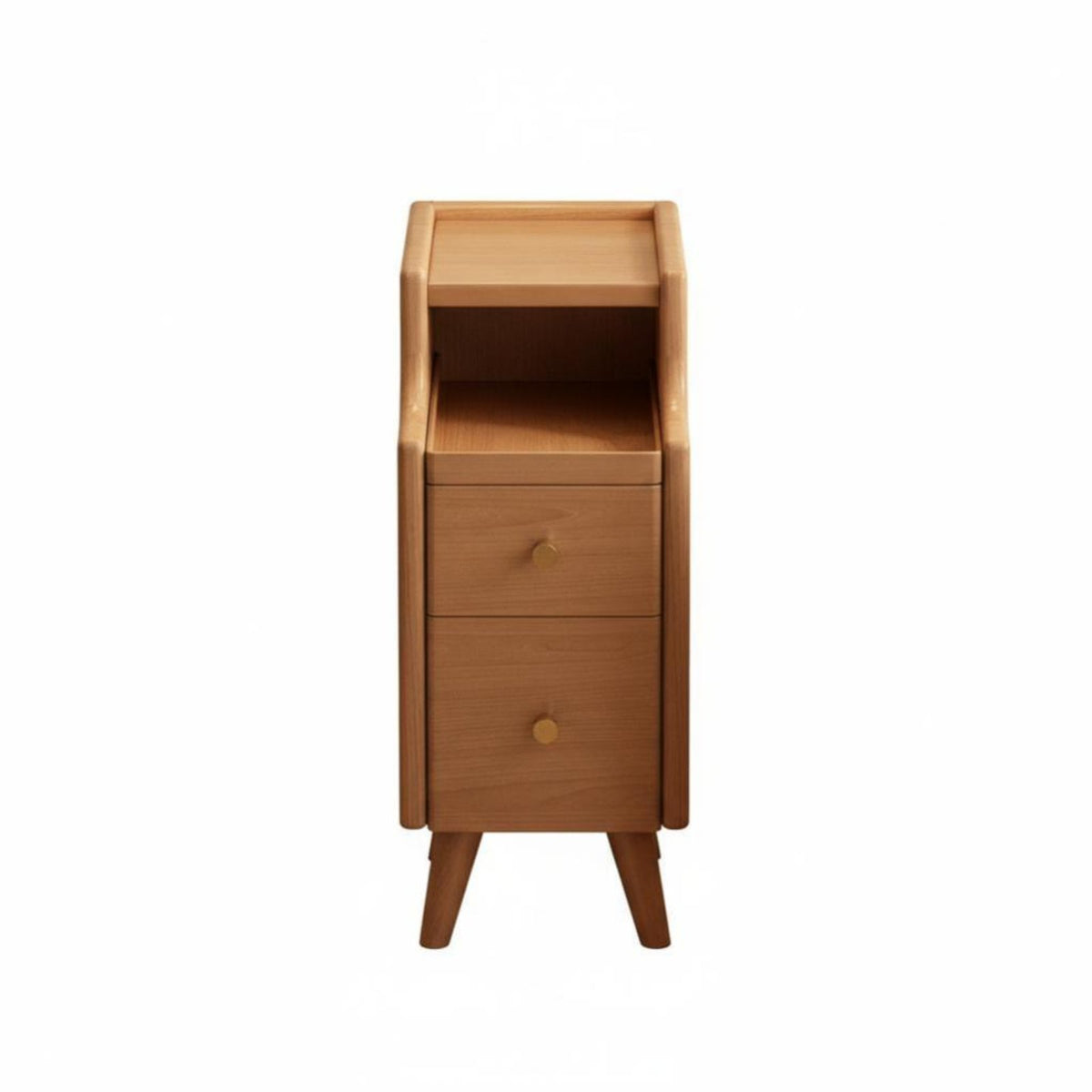 Slim Nightstand Versatile Slim 2-Drawer Cabinet No Assembly Required for Bedroom