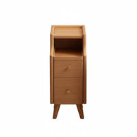 Slim Nightstand Versatile Slim 2-Drawer Cabinet No Assembly Required for Bedroom