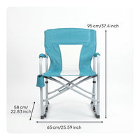 Folding Rocking Chair Padded High-Back Camping Chair Portable for Campers, Anglers, Tailgating, Patio