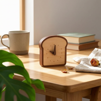 Wooden Desk Wooden Timepiece Printed Numerals Home Decor Point Markers