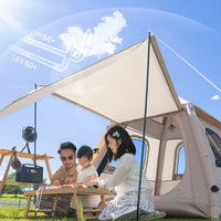 Quick Setup Inflatable Tent with Canopy Portable Inflatable Tent Double-Layer Ventilated for Campers, Families, Camping, Outdoor Trips