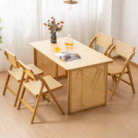 Bamboo and Rattan Dining Table with Chairs