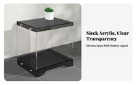 Clear C-Shaped Stand Transparent Nightstand Multi-Functional for Living Room