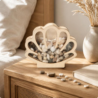 Shell Shadow Box Multifunctional Acrylic Display Box Wood Frame Beach Treasure Organizer