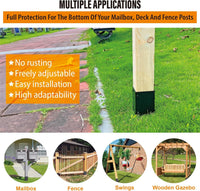 Adjustable Post Protector Metal Protection Kit for Wooden Table Corners, Fences, Mailboxes, Cabinet Feet, etc.