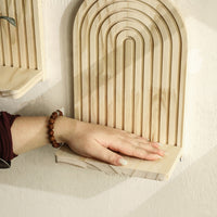 Door-Shaped Solid Wood Wall Planter Shelf for Home Living Room Decor