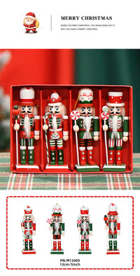 13cm Candy Nutcracker Soldier Wooden Christmas Decoration Small Gift