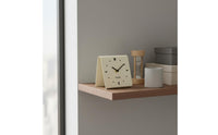 Non-Ticking Modern Bedside Clock Decorative Small Square Table Clock Compact Home Decor Easy to Read for Students, Dorm Room, Bedroom, Office