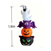 Bright Stacked Halloween Inflatable Lighted Inflatable Pumpkin Outdoor Yard Decoration Glowing for Lawn