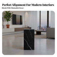 Modern Minimalist Rectangular Plinth Light Luxury Aesthetic Display Stand Floor-Standing Pedestal Marble Pattern for Interior Decorators, Art Enthusiasts, Living Room, Home Decor, Entryway, Bedroom