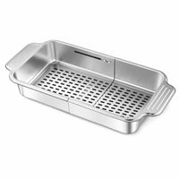 Sink Draining Basket Versatile over-the-Sink Colander Extendable for Apartment