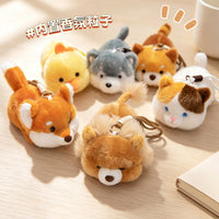 Cartoon Lying Animal Plush Pendant Fox Raccoon Lion Husky Cat