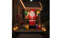 Easy Deflation Inflatable Santa with Gift Boxes Festive Santa Inflatable with Gift Box Sturdy Waterproof for Yard, Garden