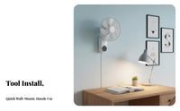 Wireless Control Wall Fan Quiet Performance Wall-Mounted Fan Air Circulator Space Saving Home Appliance Multi-Speed Settings