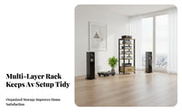 High-fidelity Component Cabinet with Drawer Multi-tier Audio Rack Sturdy Steel Frame Stable Structure Scratch-resistant Wood Suitable for Gift Giving Home Decoration Living Room Audiophile Entertainment