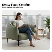 Lowsupport Tub Chair Comfortable rearrest Single Sofa Space-Saving dense Foam padding for Apartment Dwellers, Adults, Hotel