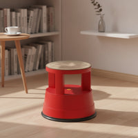 Heavy-Duty Rolling Step Stool Anti-Slip Kick Step Stool Industrial-Strength Retractable for Library