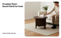 2 Pieces Round Nesting Table Set Dense Wood Wood Construction Tripod Nesting Tables Retro Aesthetic Polished Rounded Edges