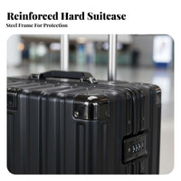 Telescoping Handle Hardshell Scratch Resistant Ribbed Hardside Reinforced Corners Suitcase Lightweight Design for Travelers, Vacatisinglers, Business Professionals, Vacation, Airport, Weekend Trip Getaway