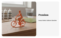Miniature Cyclist Figurine Collectible Two-Wheeler Cyclist Scale Model Tiny Person on Bike Model High Fineness Display Scene