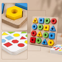 Child-Centered Geometric Matching Toy Sorting Wooden Shape Puzzle Hands-on Shape Sorter Cognitive for Preschoolers